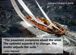 ... change. The leader adjusts the sails.