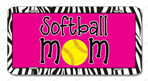Monogrammed License Plate- Softball Mom