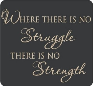 Where there is no struggle,there is no strength
