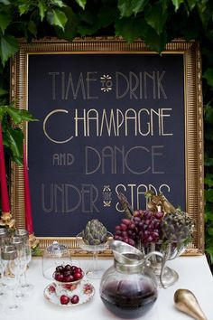 Custom signs like this, Time to drink champagne and dance under the ...