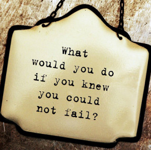 ... , yet profound, question: What would you do if you could not fail