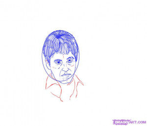 how to draw al pacino as scarface step 6