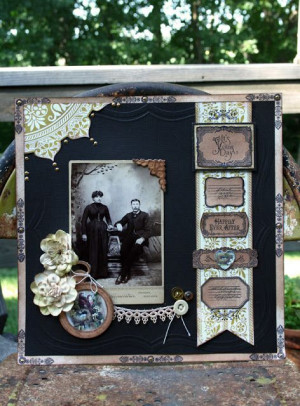 Happily Ever After...awesome heritage page with antique-look label ...