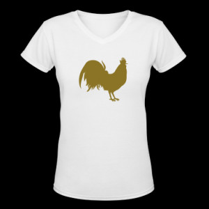 rooster cock simple outline Women's T-Shirts
