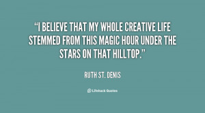 believe that my whole creative life stemmed from this magic hour ...