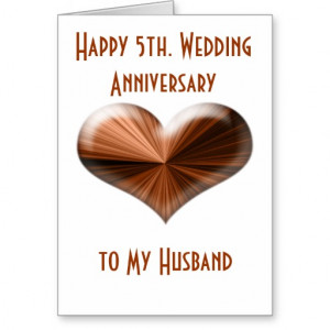 5th. Wedding Anniversary Card to Husband and Wife
