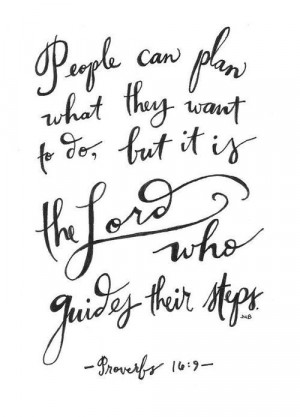 Proverbs 16:9 People can plan what they want to do, but it is the Lord ...