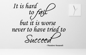 Theodore Roosevelt It is hard...Inspirational Wall Decal Quotes