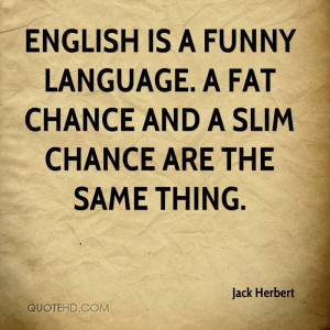 English is a funny language. A fat chance and a slim chance are the ...