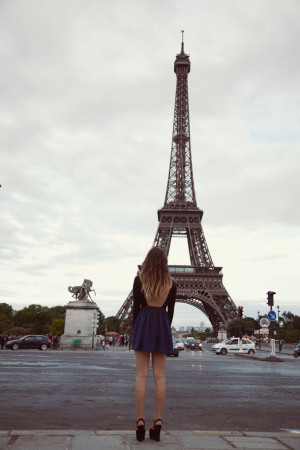 cute dress eiffel tower fashion girl love paris summer