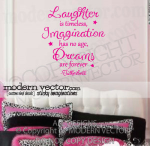 Details about TINKERBELL Vinyl Wall Quote Decal LAUGHTER DREAMS