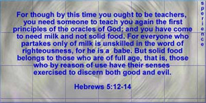 ... their senses exercised to discern both good and evil. -Hebrews 5:12-14