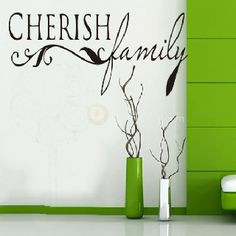 Cherish Family Quotes Room Decal Home Decor Wall Sticker