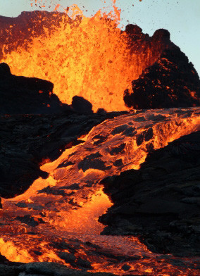 Red Lava Rock Walkway
