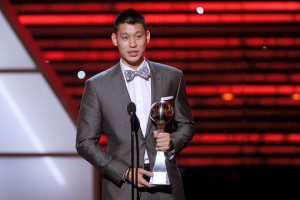Lin accepting the 2012 ESPY award for best breakout athlete