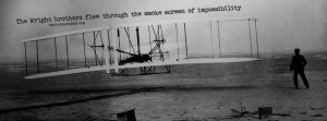 Witch Flying Over Full Moon and Scary Castle Wright Brothers Quote