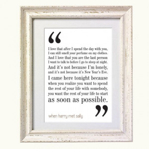 When Harry Met Sally Movie Quote. Typography Print. 8x10 on A4 ...