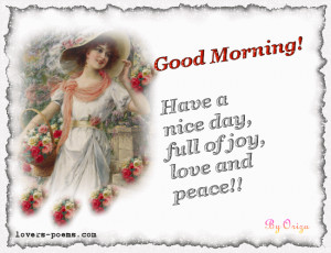 Good morning and have a wonderful day!