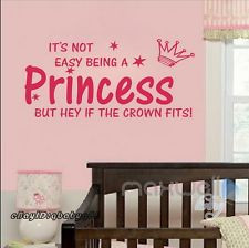 ... crown Wall quote decals Removable stickers decor kids nursery art