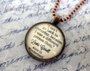 Alice in Wonderland Quote Necklace Book Jewelry or Keychain Antique ...