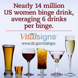 ... fourteen million US women binge drink, averaging 6 drinks per binge