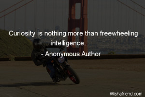 curiosity-Curiosity is nothing more than freewheeling intelligence.