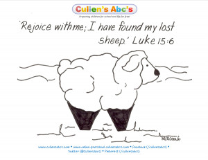 The Lost Sheep Bible Memory Verse Coloring Sheet