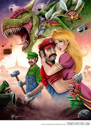 Funny photos funny Mario Bros art princess Luigi