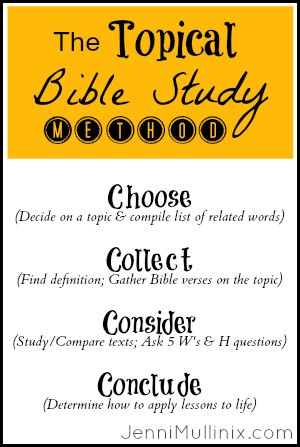 How to Study the Bible Using the Topical Study Method (with Printable ...