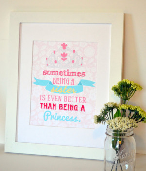 ... 8x10 print- sister print- big sister quote- crown- princess- lace