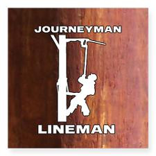 Journeyman Lineman Electric Pole Sticker for