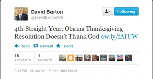 4th Straight Year: Obama Thanksgiving Resolution Doesn’t Thank God ...