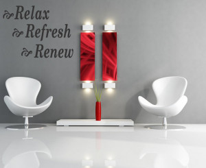 Relax Refresh Renew Vinyl Lettering Quotes Wall Decals House Bedroom ...