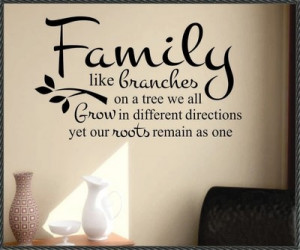 Family are like Branches Grow Roots