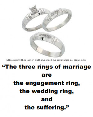marriage quote: The three rings of marriage are the engagement ring ...