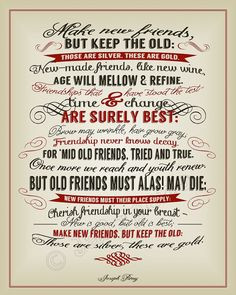 New Friends, Old Friends Joseph Parry Quote - INSTANT DOWNLOAD ...