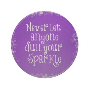Purple Girly Inspirational Sparkle Quote Drink Coasters