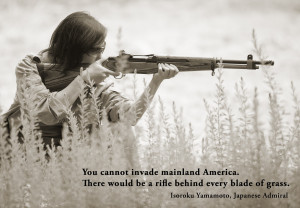 Rifle behind every blade of grass