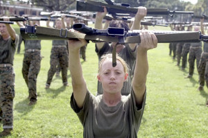 ... Female Marine Corps recruit Kylieanne Fortin undergoes close combat