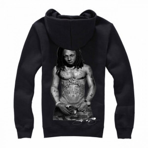 lil Wayne Hip-hop black zipper hoodie