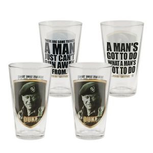 John-Wayne-Pint-Glass-Set-of-4-Green-Beret-Movie-Quote-16-oz-Bar-Beer ...