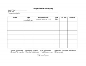 Delegation of Authority Log