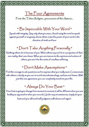 ... Quotes, Book, Inner Peace, The Four Agreements, 10 Years, Miguel Ruiz