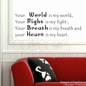 Your world is my world-words and letters quote decals