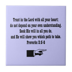 Trust in the Lord-Bible Quote/Lavender Ceramic Tiles