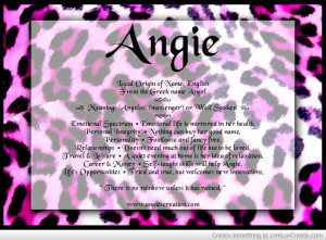 The Meaning Of The Name - Angie