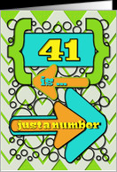 Happy 41st Birthday Just a Number Funny Chevrons and Polka Dots card ...