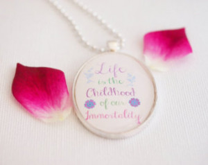 ... quote jewelry, Goethe immortality quote, quotes about life, quote