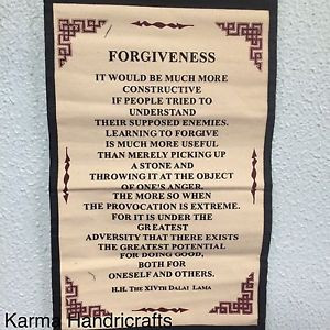 ... -Buddhist-FORGIVENESS-H-H-Dalai-Lama-Quote-Wall-Hanging-Thanka-Nepal