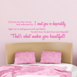 ... about One Direction Beautiful Quote Wall Stickers / Wall Decals